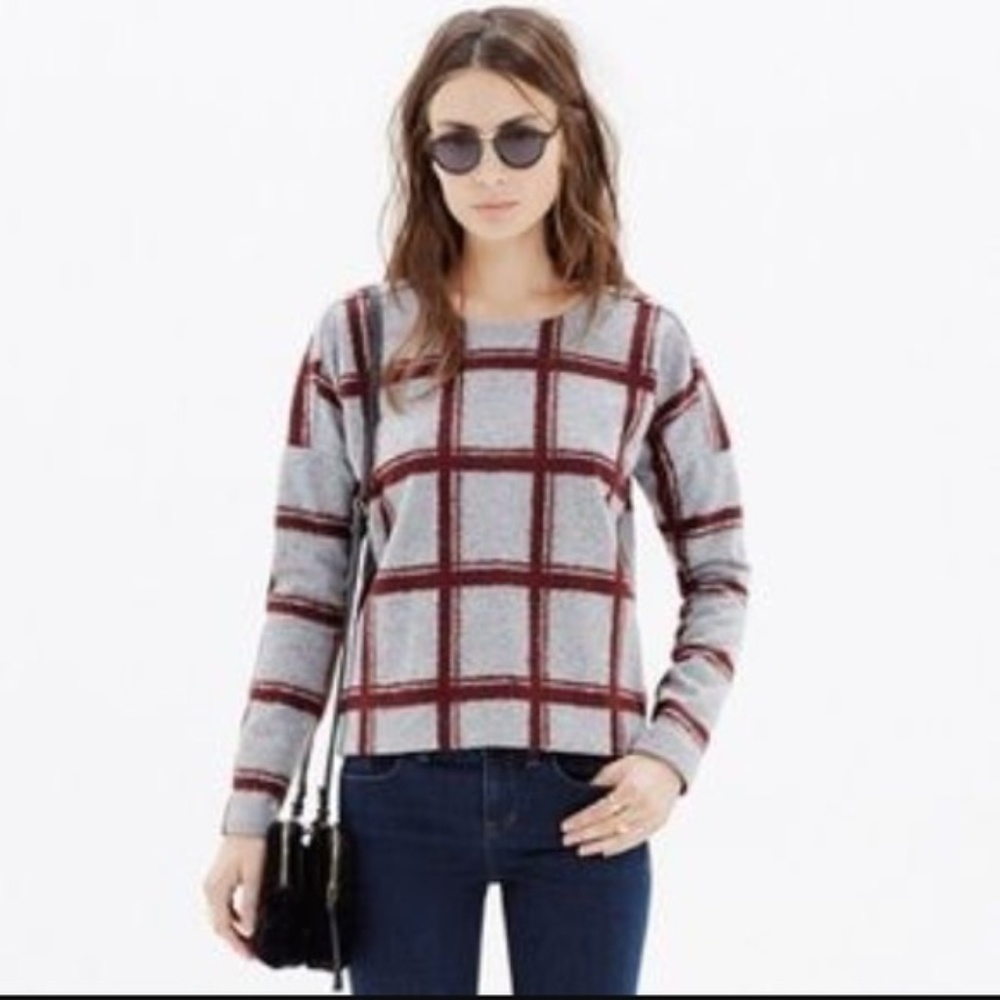 Madewell Poppy Plaid Brushed Top